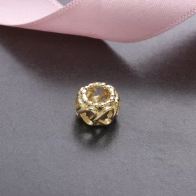 PANDORA Lucky In Love Heart Spacer, 14K Gold - 750813