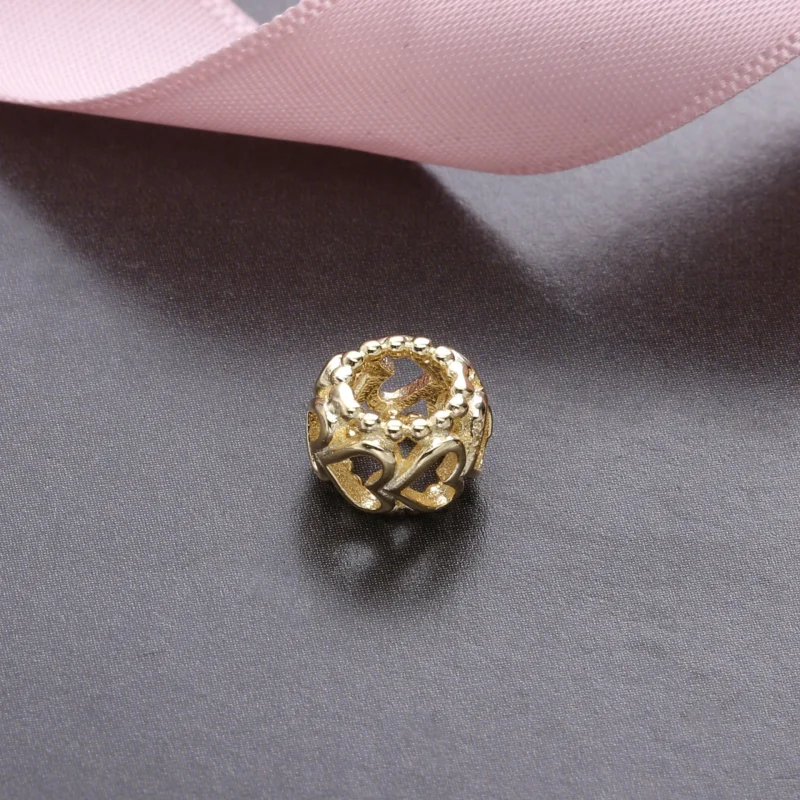 (image for) PANDORA Lucky In Love Heart Spacer, 14K Gold - 750813 - View 2