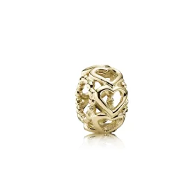 PANDORA Lucky In Love Heart Spacer, 14K Gold - 750813