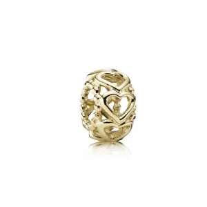 (image for) PANDORA Lucky In Love Heart Spacer, 14K Gold - 750813