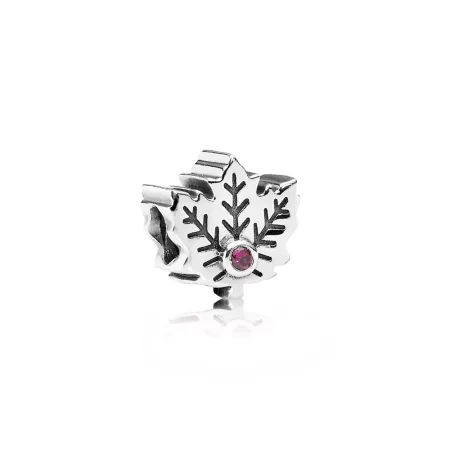 PANDORA Maple Leaf, Synthetic Ruby Charm - 791215SRU