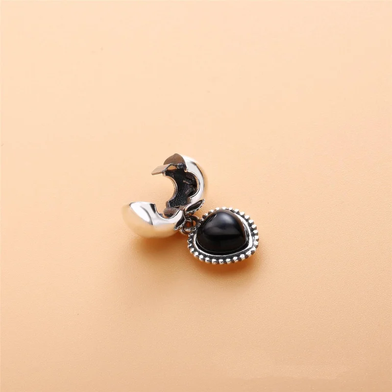 (image for) PANDORA Mi amor Dangle, black onyx - 791046ON - View 3