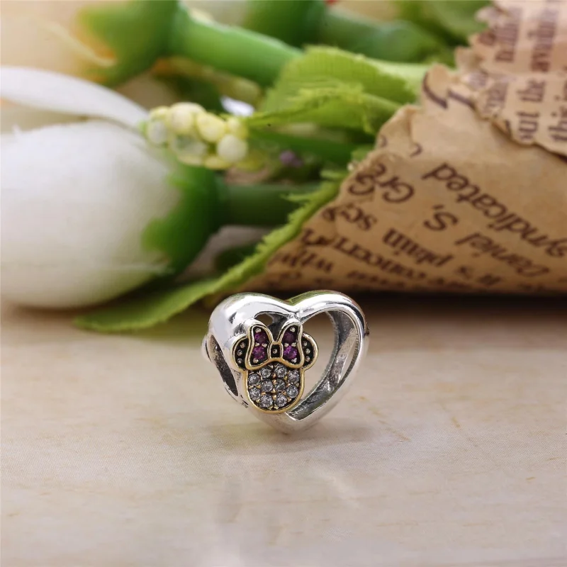 (image for) PANDORA Mickey and Minnie Together Charm, Clear CZ - PX00295-1 - View 2