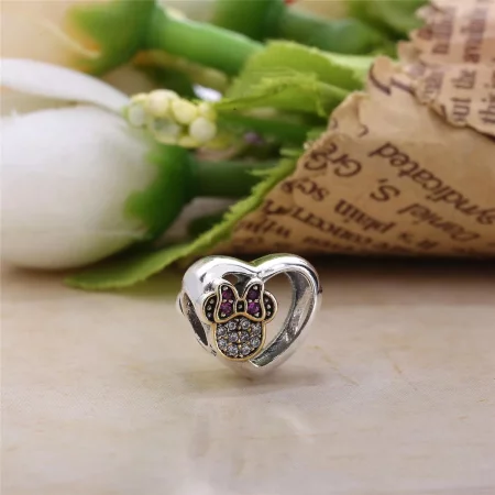 PANDORA Mickey and Minnie Together Charm, Clear CZ - PX00295-1