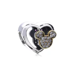 PANDORA Mickey and Minnie Together Charm, Clear CZ - PX00295-1 PANDORA Mickey and Minnie Together Charm, Clear CZ - PX00295-1