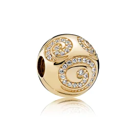 PANDORA Mickey Mouse Gold Swirl Charm Clip - 7501055890729P