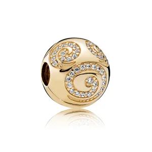 (image for) PANDORA Mickey Mouse Gold Swirl Charm Clip - 7501055890729P