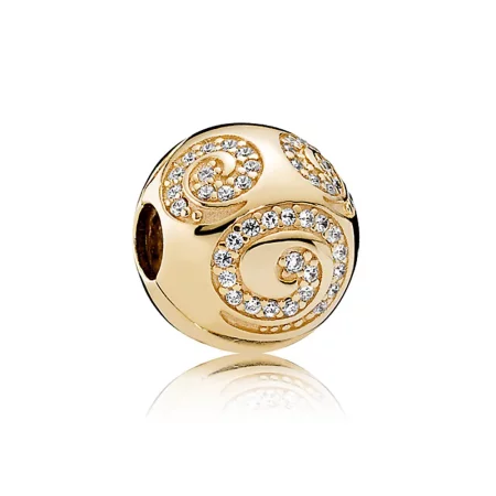 PANDORA Mickey Mouse Gold Swirl Charm Clip - 7501055890729P