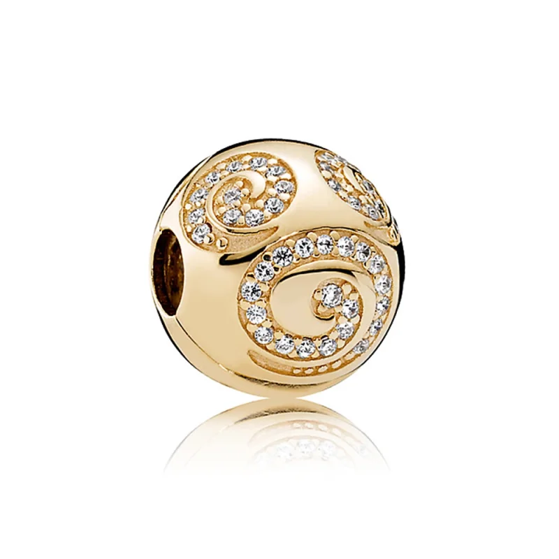 (image for) PANDORA Mickey Mouse Gold Swirl Charm Clip - 7501055890729P - Product Image
