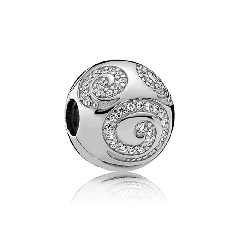 (image for) PANDORA Mickey Mouse Silver Swirl Charm Clip - 7501055890729PY - Product Image