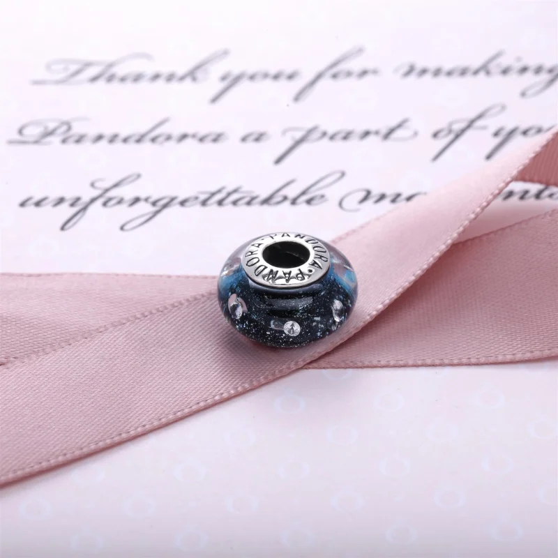 (image for) PANDORA Midnight Blue Fizzle Murano Bead Charm - 791627CZ - View 2