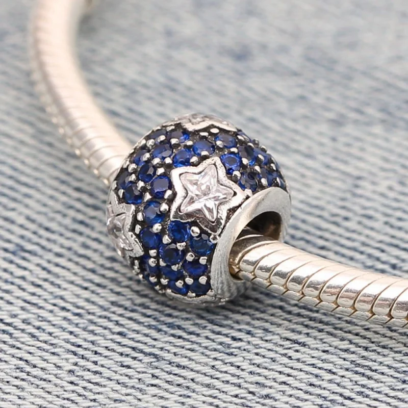 (image for) PANDORA Midnight Blue Pavé Stars Charm - 791382CZ - View 2