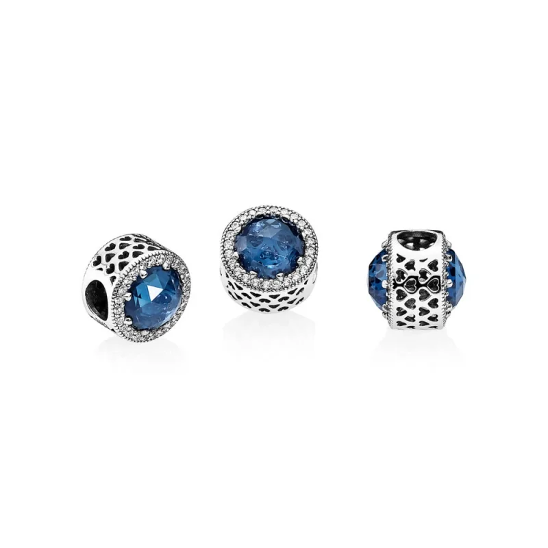(image for) PANDORA Midnight Blue Radiant Hearts Charm - 791725NMB - View 4