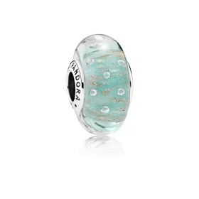 PANDORA Mint Glitter, Murano Glass Charm - 791669 PANDORA Mint Glitter, Murano Glass Charm - 791669