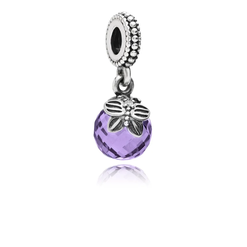 (image for) PANDORA Morning Butterfly, Purple Clear Cz Pendant Charm - 791258ACZ - Product Image