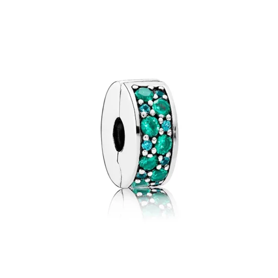(image for) PANDORA Mosaic Shining Elegance, Multi-Colored Crystals Teal CZ Spacer - 791817MCZMX