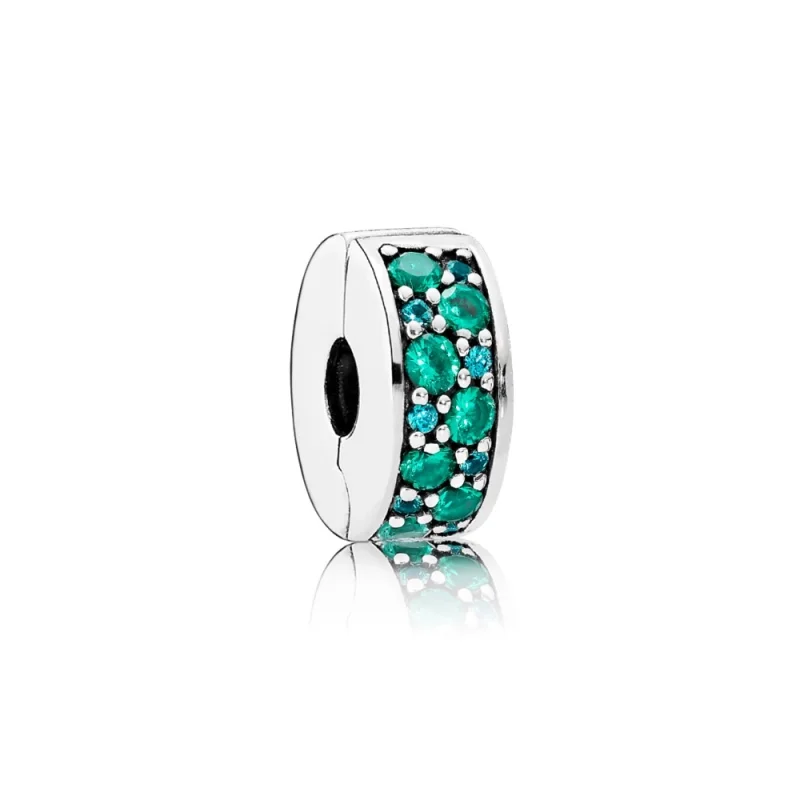 (image for) PANDORA Mosaic Shining Elegance, Multi-Colored Crystals Teal CZ Spacer - 791817MCZMX - Product Image