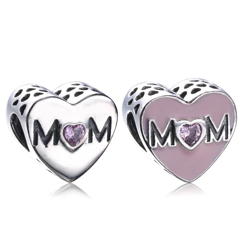 (image for) PANDORA Mother Heart Charm, Pink CZ - 791881PCZ - View 5
