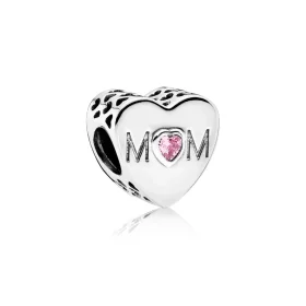 PANDORA Mother Heart Charm, Pink CZ - 791881PCZ PANDORA Mother Heart Charm, Pink CZ - 791881PCZ