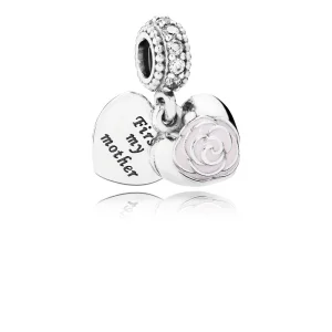 PANDORA Mother's Rose Pendant Charm - 791528EN40 (image for) PANDORA Mother's Rose Pendant Charm - 791528EN40