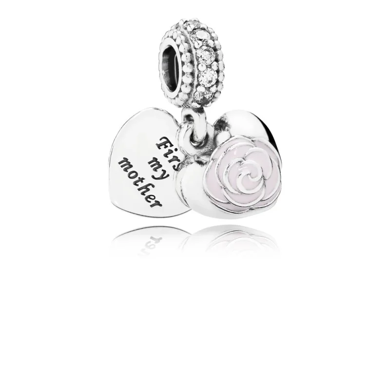 (image for) PANDORA Mother's Rose Pendant Charm - 791528EN40 - Product Image