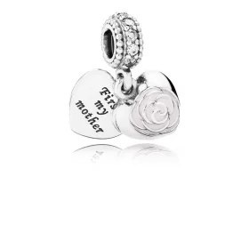 PANDORA Mother's Rose Pendant Charm - 791528EN40 PANDORA Mother's Rose Pendant Charm - 791528EN40