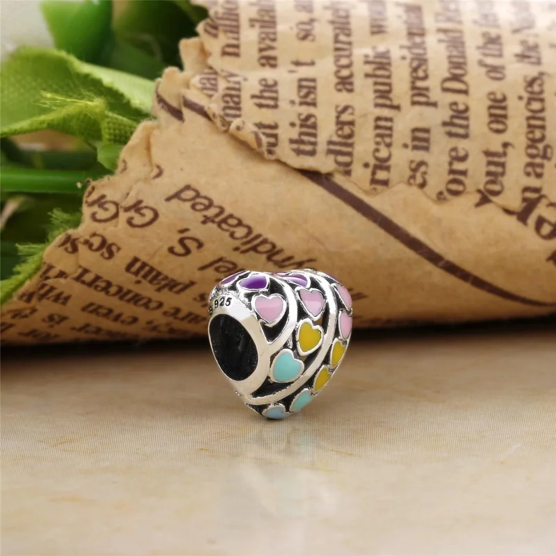(image for) PANDORA Multi-Color Hearts Charm, Mixed Enamel - 797019ENMX - View 3