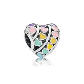 PANDORA Multi-Color Hearts Charm, Mixed Enamel - 797019ENMX PANDORA Multi-Color Hearts Charm, Mixed Enamel - 797019ENMX