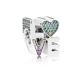 PANDORA Multi-Color Love Charm, Multi-Colored CZ - 797189NRPMX PANDORA Multi-Color Love Charm, Multi-Colored CZ - 797189NRPMX