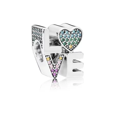 PANDORA Multi-Color Love Charm, Multi-Colored CZ - 797189NRPMX PANDORA Multi-Color Love Charm, Multi-Colored CZ - 797189NRPMX