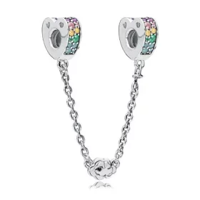 PANDORA Multi-Colored Arcs of Love Safety Chain, Multi-Colored CZ Crystals - 797021NRPMX PANDORA Multi-Colored Arcs of Love Safety Chain, Multi-Colored CZ Crystals - 797021NRPMX