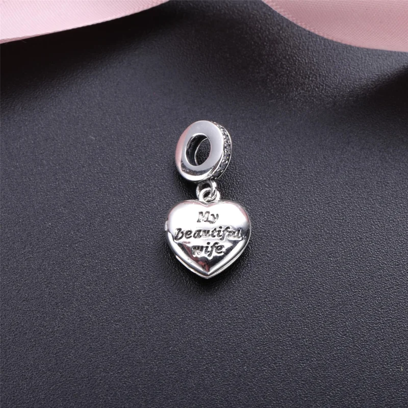 (image for) PANDORA My Beautiful Wife Dangle Charm, Clear CZ - 791524CZ - View 3