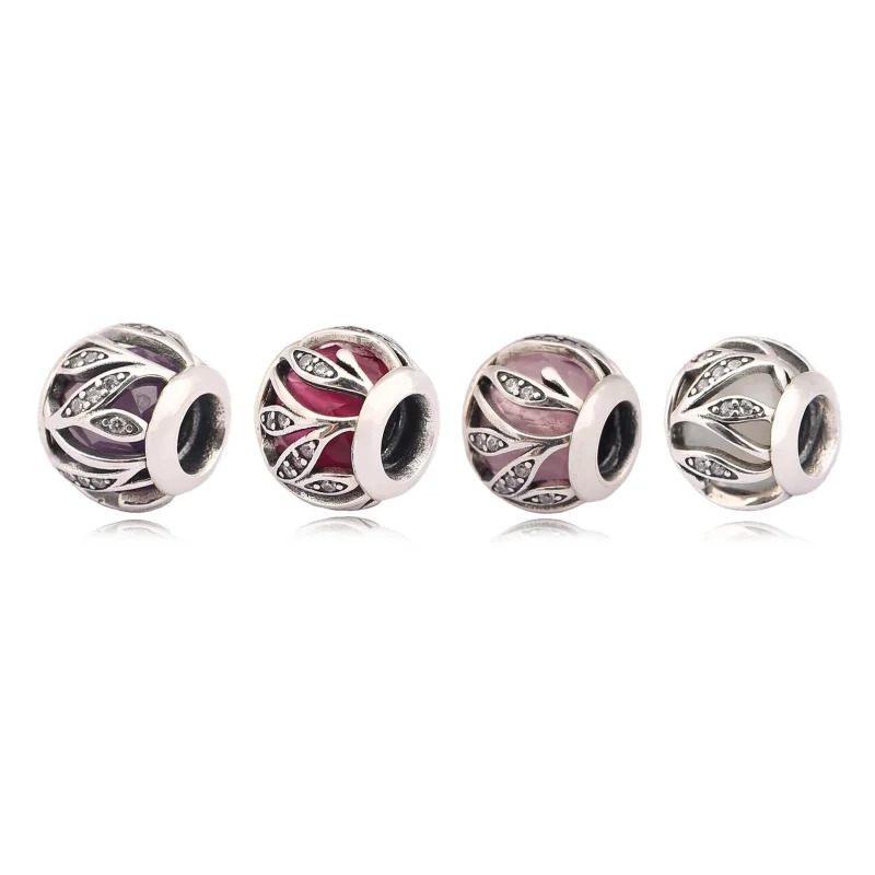 (image for) PANDORA Nature's Radiance Charm, Synthetic Ruby Clear CZ - 791969SRU - View 2