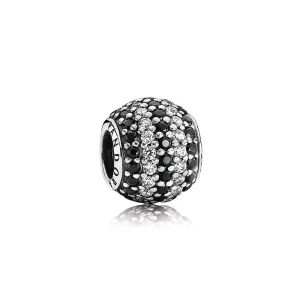 (image for) PANDORA Nautical Pavé Lights Charm, Black Crystal Clear C - 791172NCK