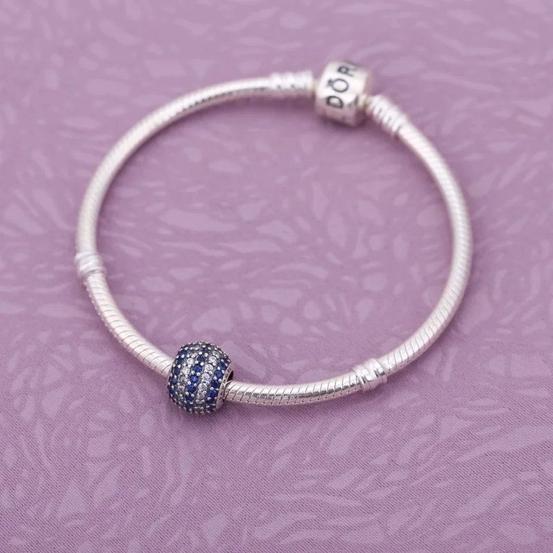 (image for) PANDORA Nautical Pavé Lights Charm, Blue Crystal Clear C - 791172NCB - View 2