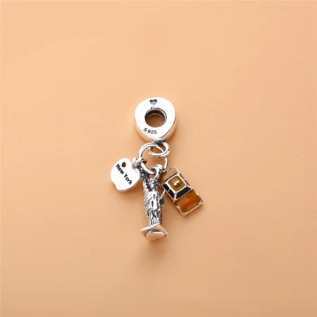 PANDORA New York Highlights Dangle Charm, Black & Yellow Enamel - 797198ENMX