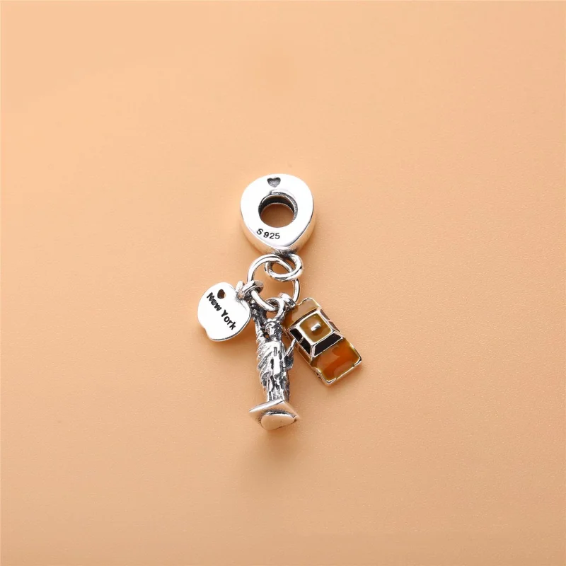 (image for) PANDORA New York Highlights Dangle Charm, Black & Yellow Enamel - 797198ENMX - View 2