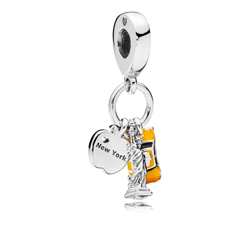 (image for) PANDORA New York Highlights Dangle Charm, Black & Yellow Enamel - 797198ENMX - Product Image