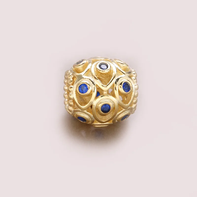 (image for) PANDORA Ocean Treasures Charm, Deep Blue Topaz 14K Gold - 750817TPP - View 3