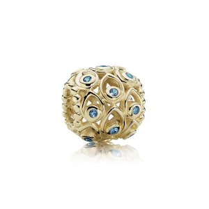 (image for) PANDORA Ocean Treasures Charm, Deep Blue Topaz 14K Gold - 750817TPP