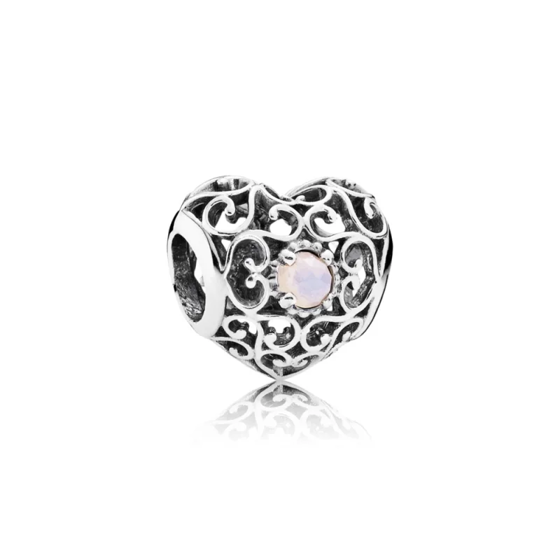 (image for) PANDORA October Signature Heart Birthstone Charmora E Charm - 791784NOP - Product Image