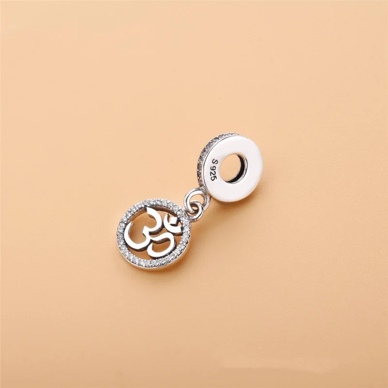 (image for) PANDORA Om Symbol Dangle Charm, Clear CZ - 797584CZ - View 3