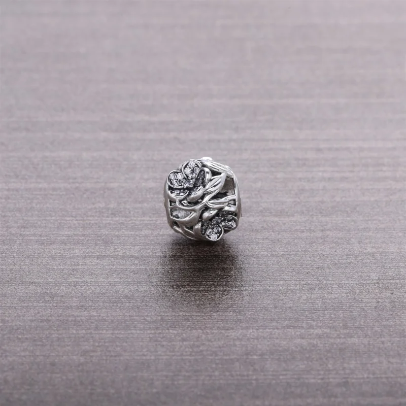 (image for) PANDORA Openwork Pavé Flower Charm - 791419CZ - View 4