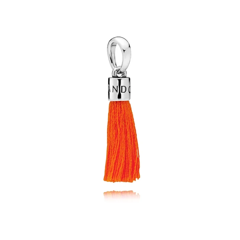 (image for) PANDORA Orange Fabric Tassel Dangle Charm - 797212COE - Product Image