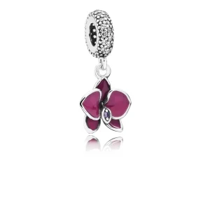 (image for) PANDORA Orchid Silver Pendant Charm - 791554EN69