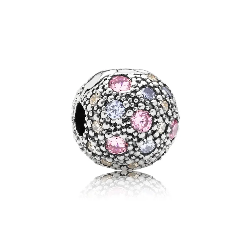 (image for) PANDORA Pale Pink Cosmic Stars Clip - 791286PCZMX - Product Image