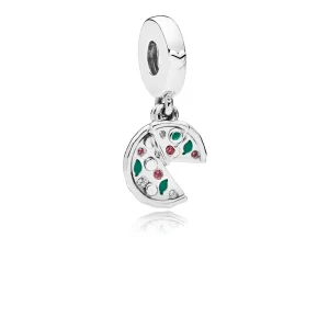 (image for) PANDORA Passion for Pizza Dangle Charm, Green Enamel, Red Crystal & Clear CZ - 797443CZ