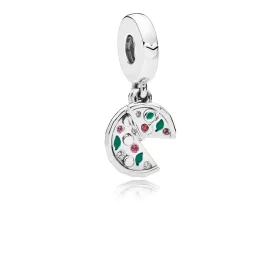 PANDORA Passion for Pizza Dangle Charm, Green Enamel, Red Crystal & Clear CZ - 797443CZ PANDORA Passion for Pizza Dangle Charm, Green Enamel, Red Crystal & Clear CZ - 797443CZ