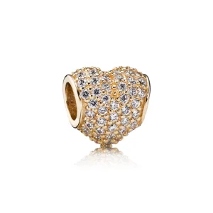 (image for) PANDORA Pavé Heart Charm, Clear CZ 14K Gold - 750828CZ