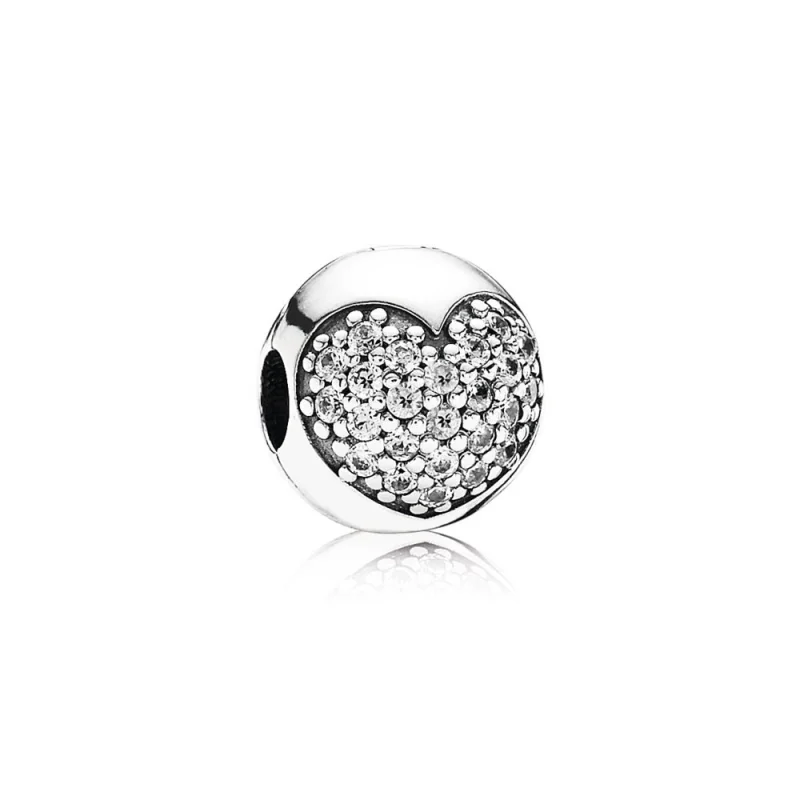 (image for) PANDORA Pavé Heart Clip - 791053CZ - Product Image